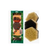 Губки для посуды вместо КУХОНЬЧИК-ТЕФЛОНЧИК 3 шт. вакумная упаковка.(90*90мм) Цирлих-Манирлих