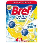 Туалетный блок Bref «Сила-Актив Лимонная свежесть», 50 гр.