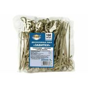 Декоративные пики из бамбука «ЗАВИТКИ», 90 мм, 100 шт. в пакете, AVIORA (М. арт. 401-463)