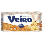 Бумага туал.Veiro 8 рул. 2 слоя Классик абрикос