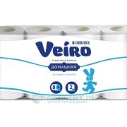 Бумага туал.Veiro 8 рул. 2 слоя Домашняя белая