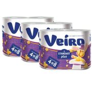 Бумага туал.Veiro Standart Plus 4рул. 2 слоя белая увеличенная намотка 30м