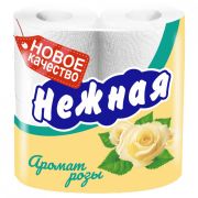 Туалетная бумага Нежная 4 рулона 2 слоя Арома Роза