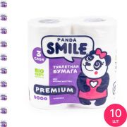 Туалетная бумага «PANDA SMILE » 4 рулона, 3 слоя, Без аромата