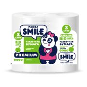 Туалетная бумага «PANDA SMILE » 4 рулона, 3 слоя с ароматом Яблоко