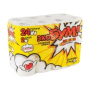 Туалетная бумага ЭКОБУМ 2 слоя, 24 шт/уп